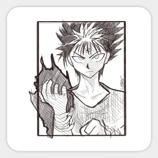 the dragon in dark hiei in spirit detectives Sticker